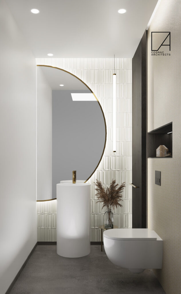 Projektowanie wnętrz Warszawa Cognac Architects jasne wnętrze łazienka nowoczesna
