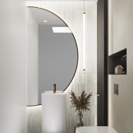 Projektowanie wnętrz Warszawa Cognac Architects jasne wnętrze łazienka nowoczesna